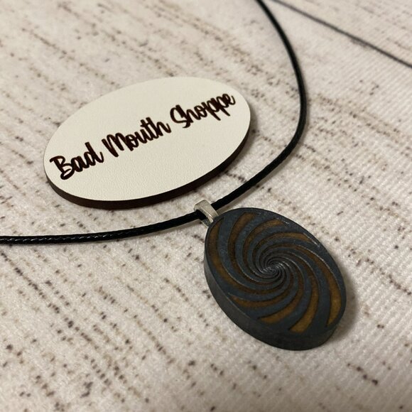 *Scenery Bags Recycled Broadway BEETLEJUICE Netherworld Swirl Necklace - Picture 2 of 5